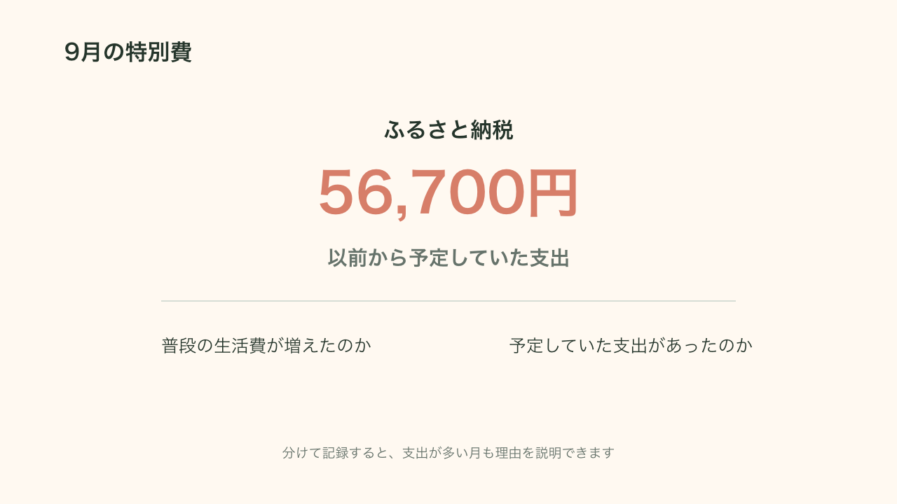 ふるさと納税を特別費として管理